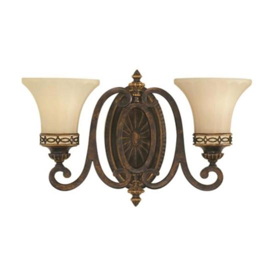klasszikus vas bronz dupla falikar lampa elegans luxus diszes uvegburas mediterran diszitett nappali haloszoba nyaralo vilagitas elokelo kastely etterem bisztro lampak lameridiana lakberendezes antikolt rusztikus.jpg